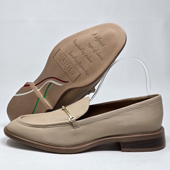 Franco Sarto Women's EDA Classic Slip on Loafer Oyster Beige Size 8.5M New - Picture 1 of 10